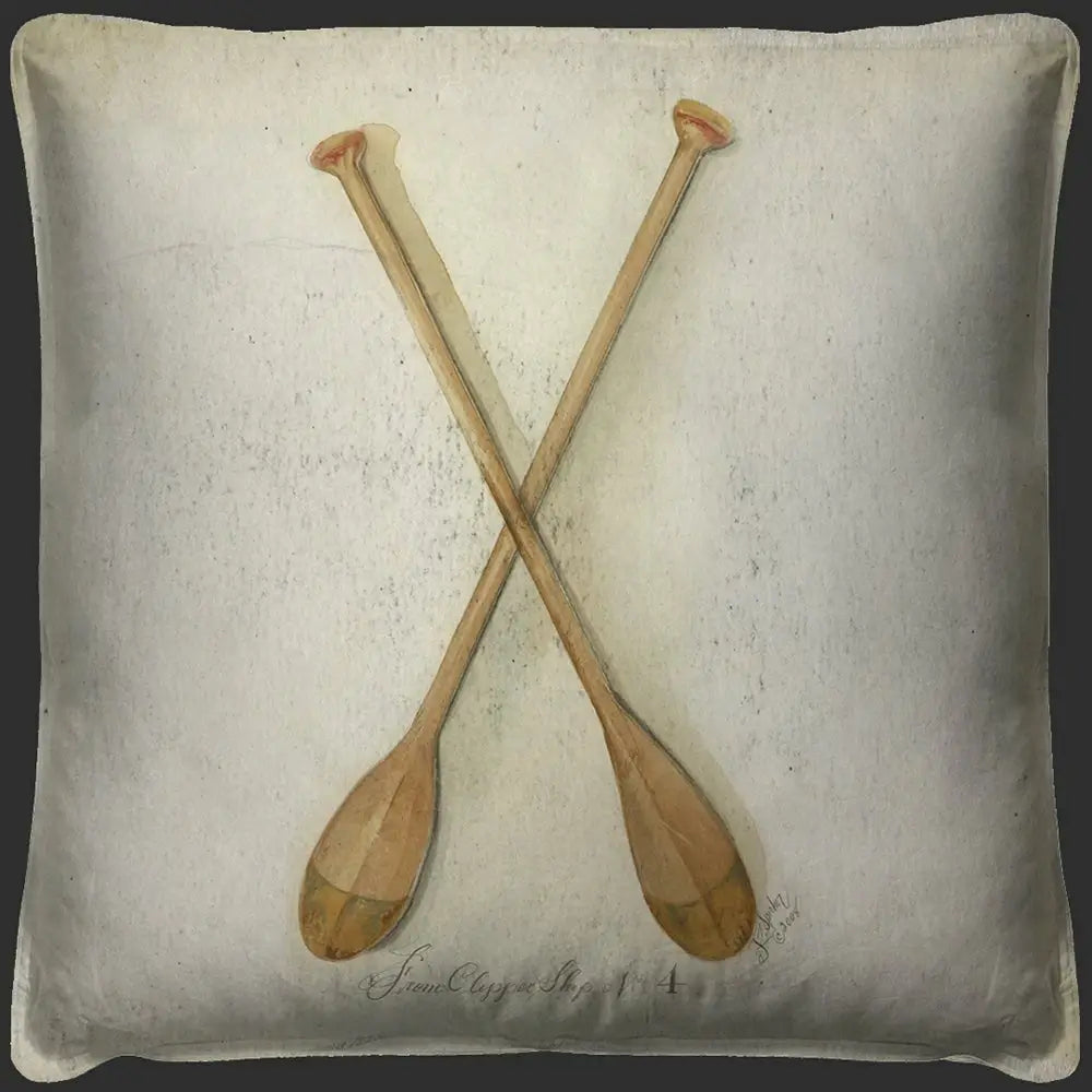 Clipper Ship Oars Throw Pillow