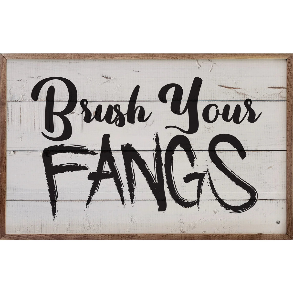 Brush Your Fangs Wood Framed Print