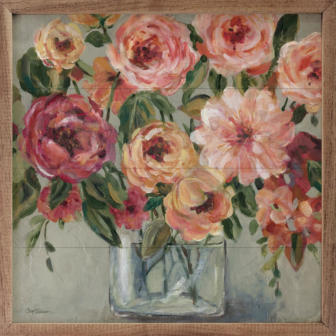 Painterly Bouquet By Carol Robinson Wood Framed Print