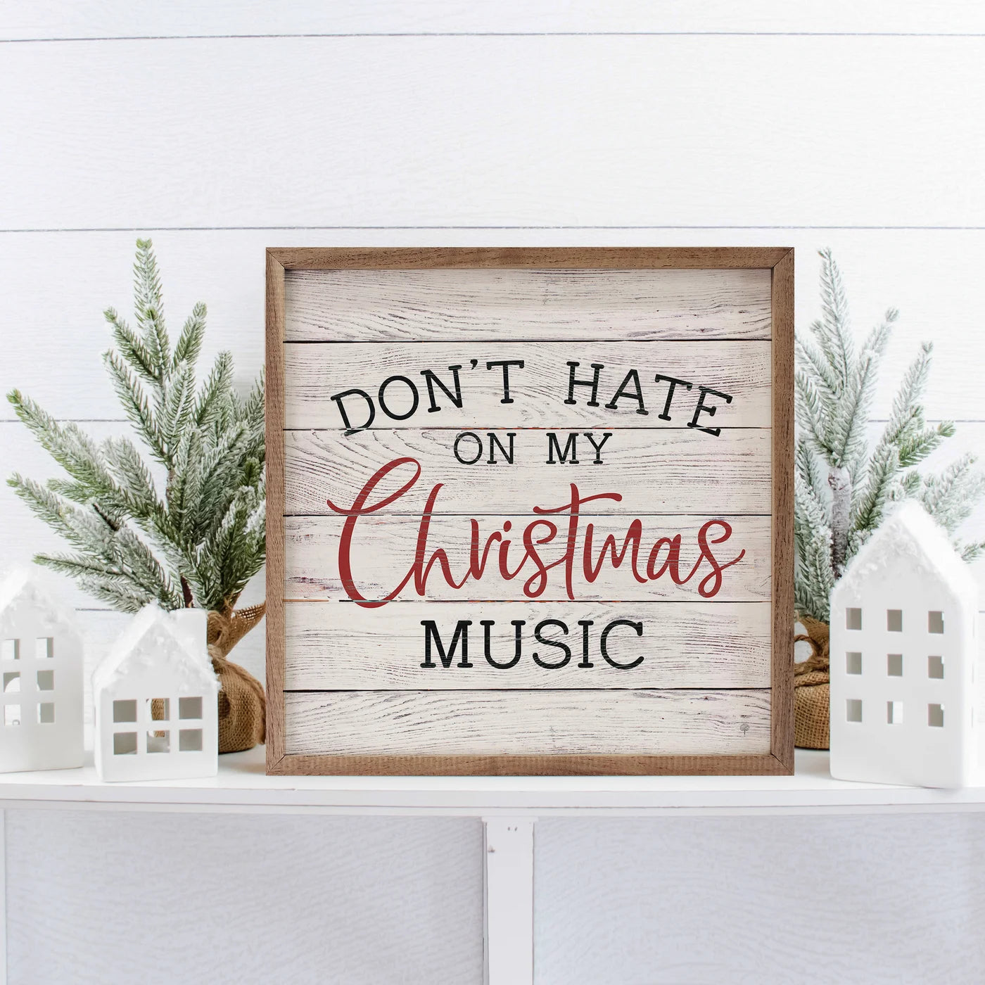 Don't Hate On My Christmas Music Wood Framed Print