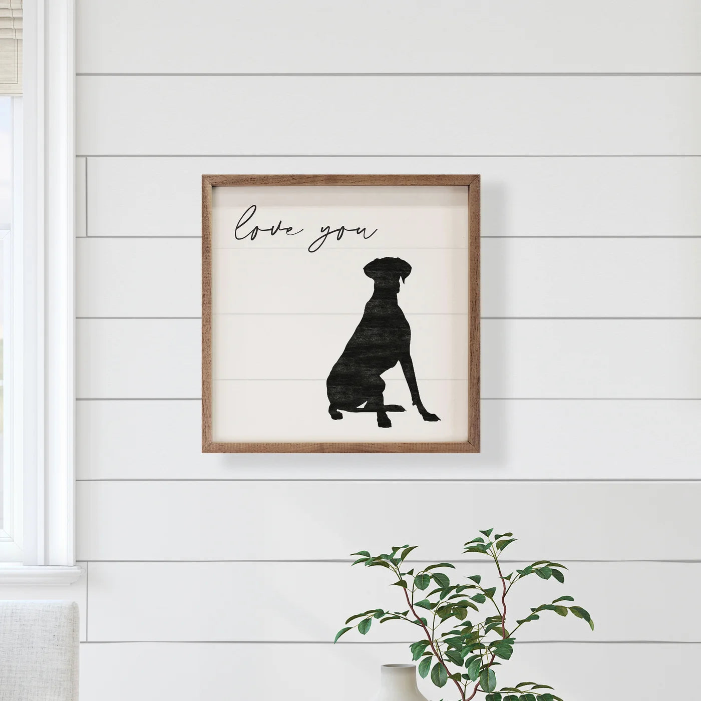 Love You Great Dane Wood Framed Print