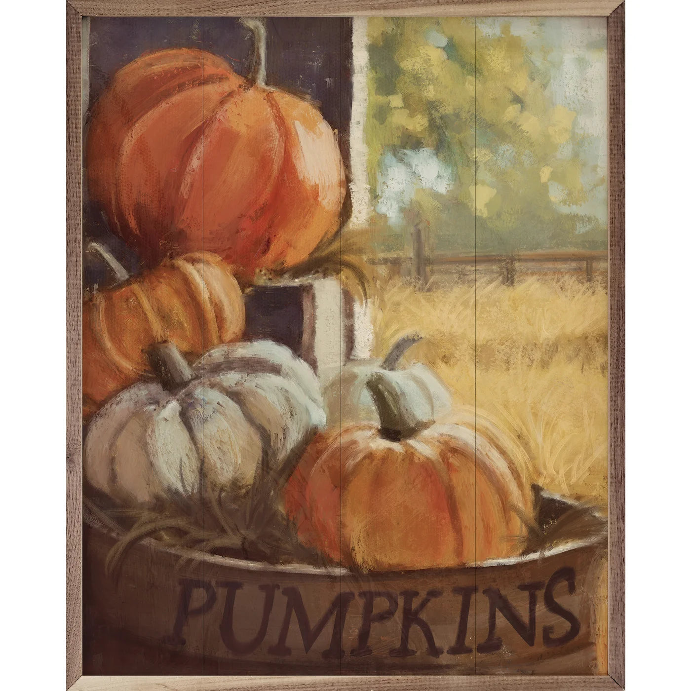 Vintage Pumpkins Wood Framed Print