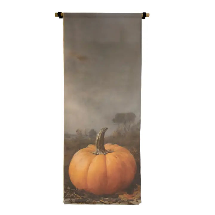 Moody Pumpkin Vertical Canvas Scroll