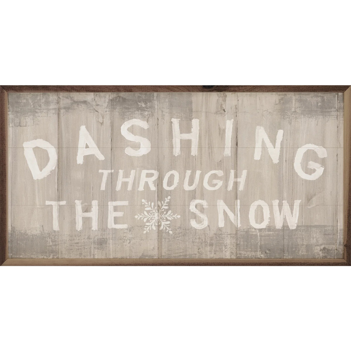 Woodland Holiday Sign Dashing Wood Framed Print