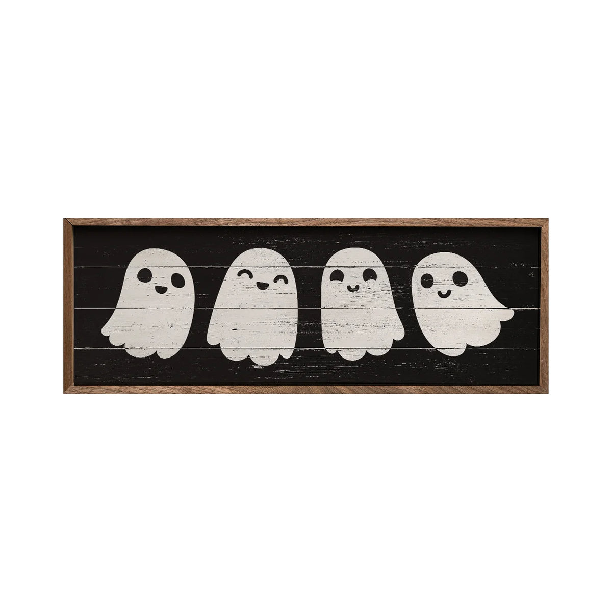 Ghosts Black Wood Framed Print