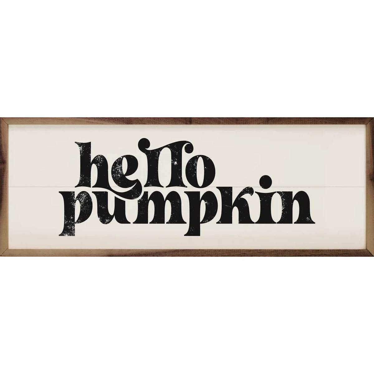 Retro Hello Pumpkin Wood Framed Print