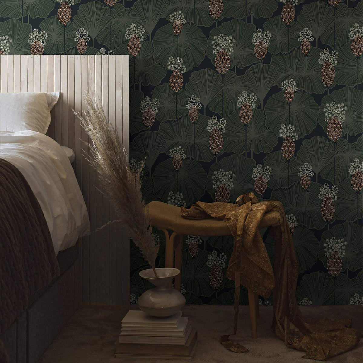 Schumacher Umbrella Leaves Wallpaper