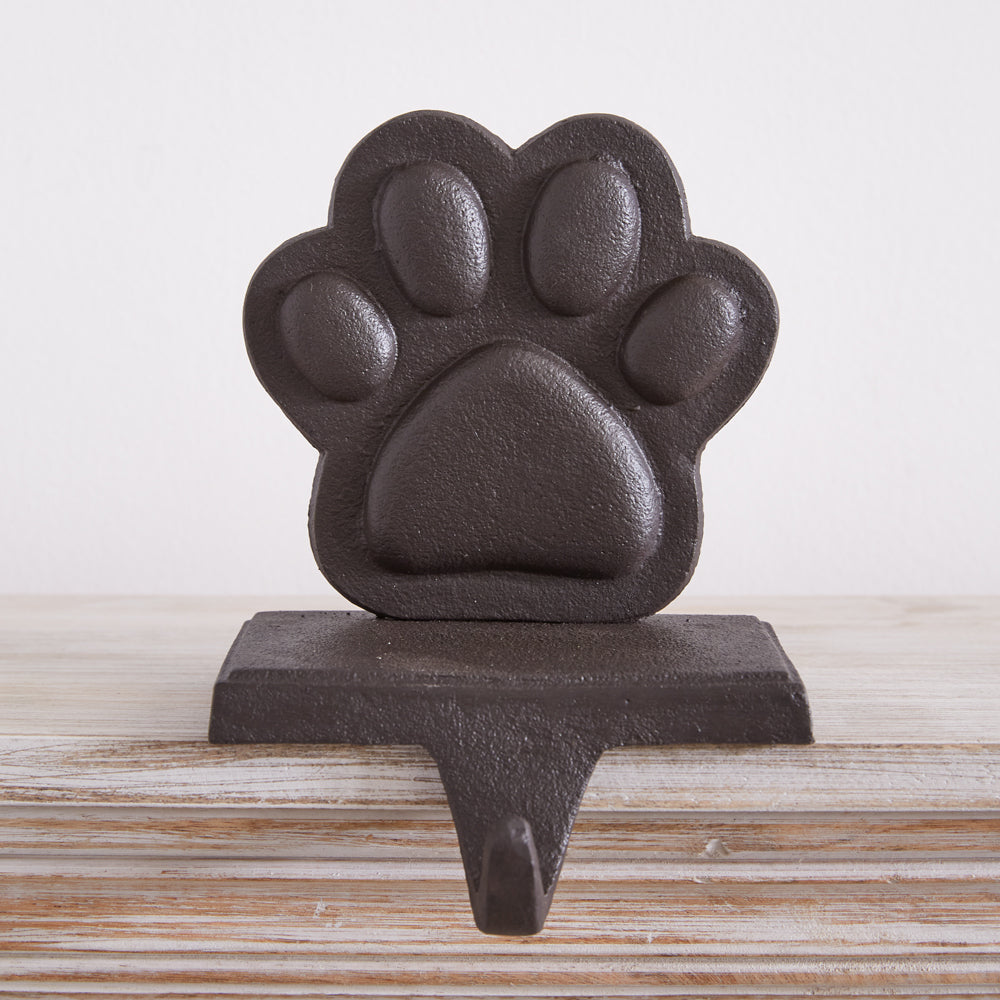 Cast Iron Dog Paw Stocking Holder