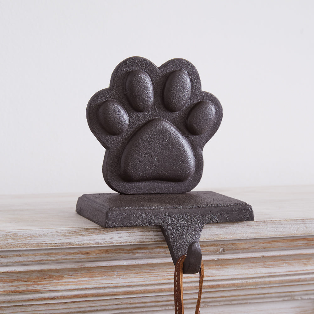 Cast Iron Dog Paw Stocking Holder