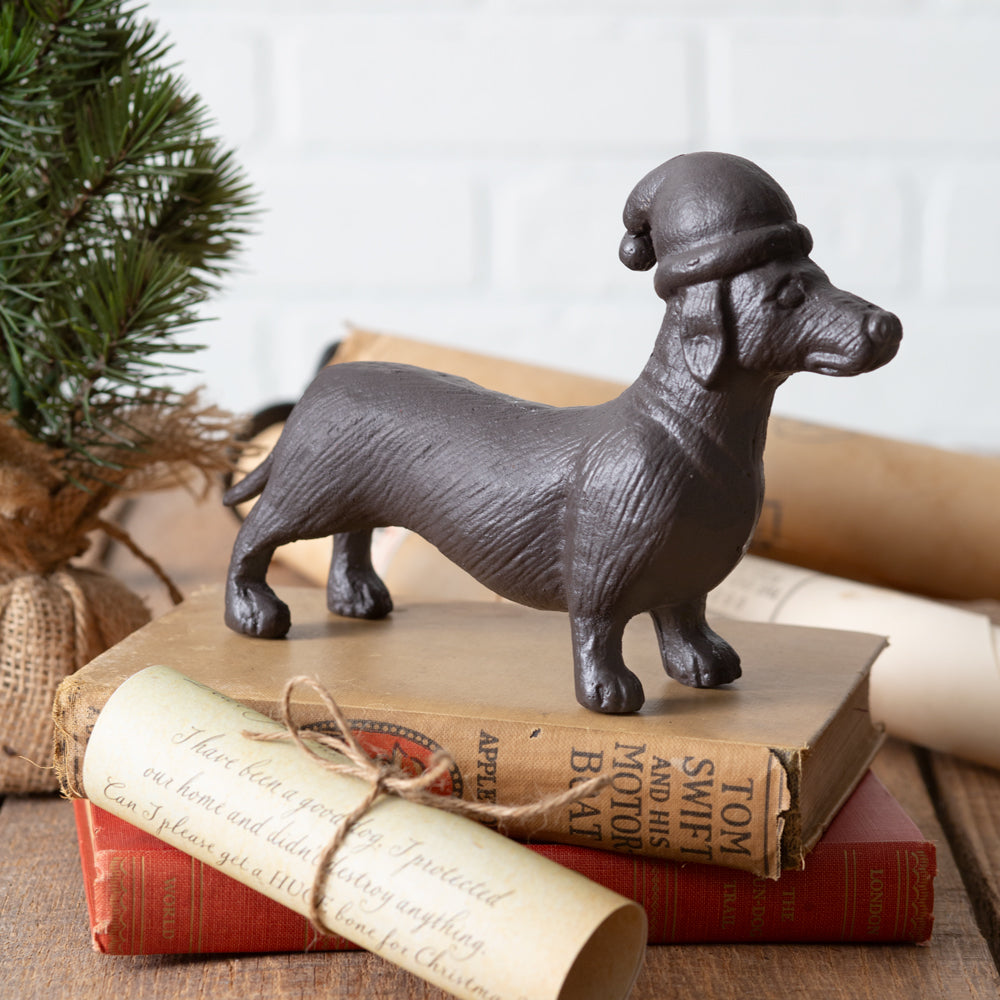 Cast Iron Holiday Dachshund