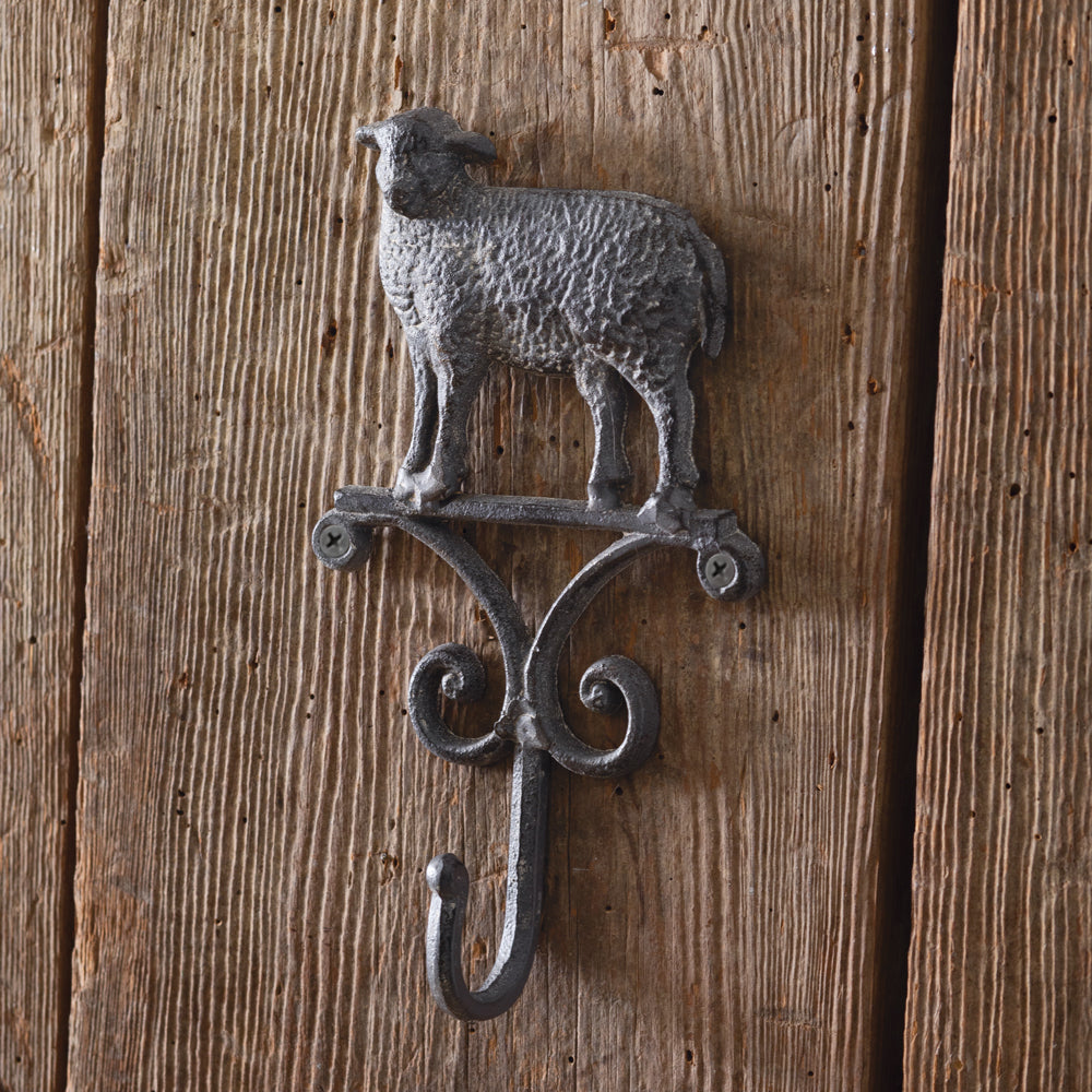 Cast Iron Cow Or Sheep Wall Hook Hanger