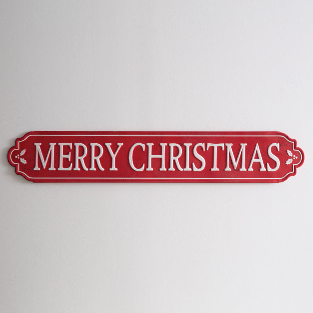 Merry Christmas Red Street Sign