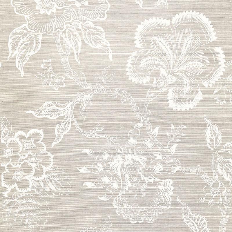 Schumacher Hothouse Flowers Sisal Wallpaper