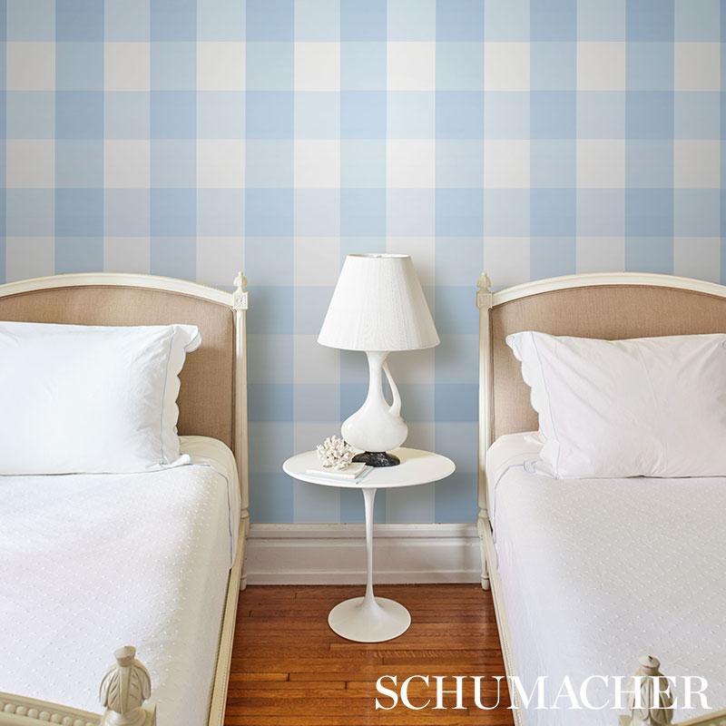 Schumacher Willa Check Large Wallpaper