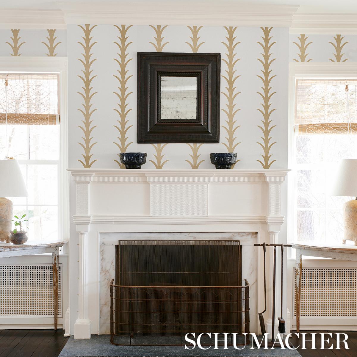 Schumacher Acanthus Stripe Wallpaper