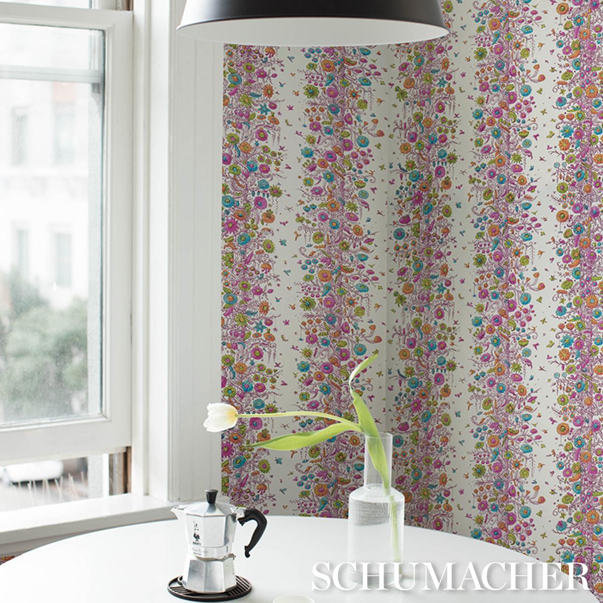 Schumacher Edward Steed's Towers Of Flowers Wallpaper