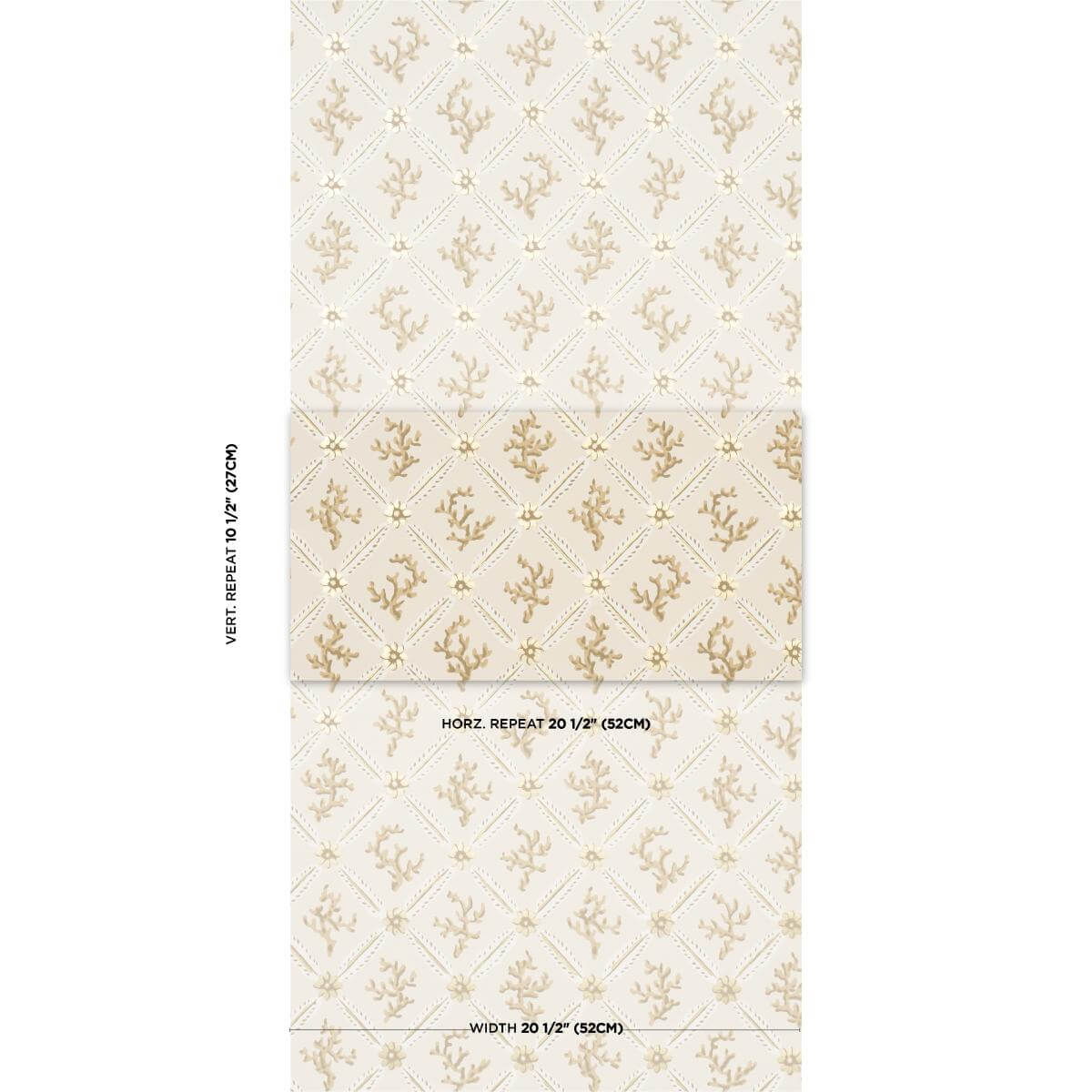 Corail Leaf Trellis Wallpaper