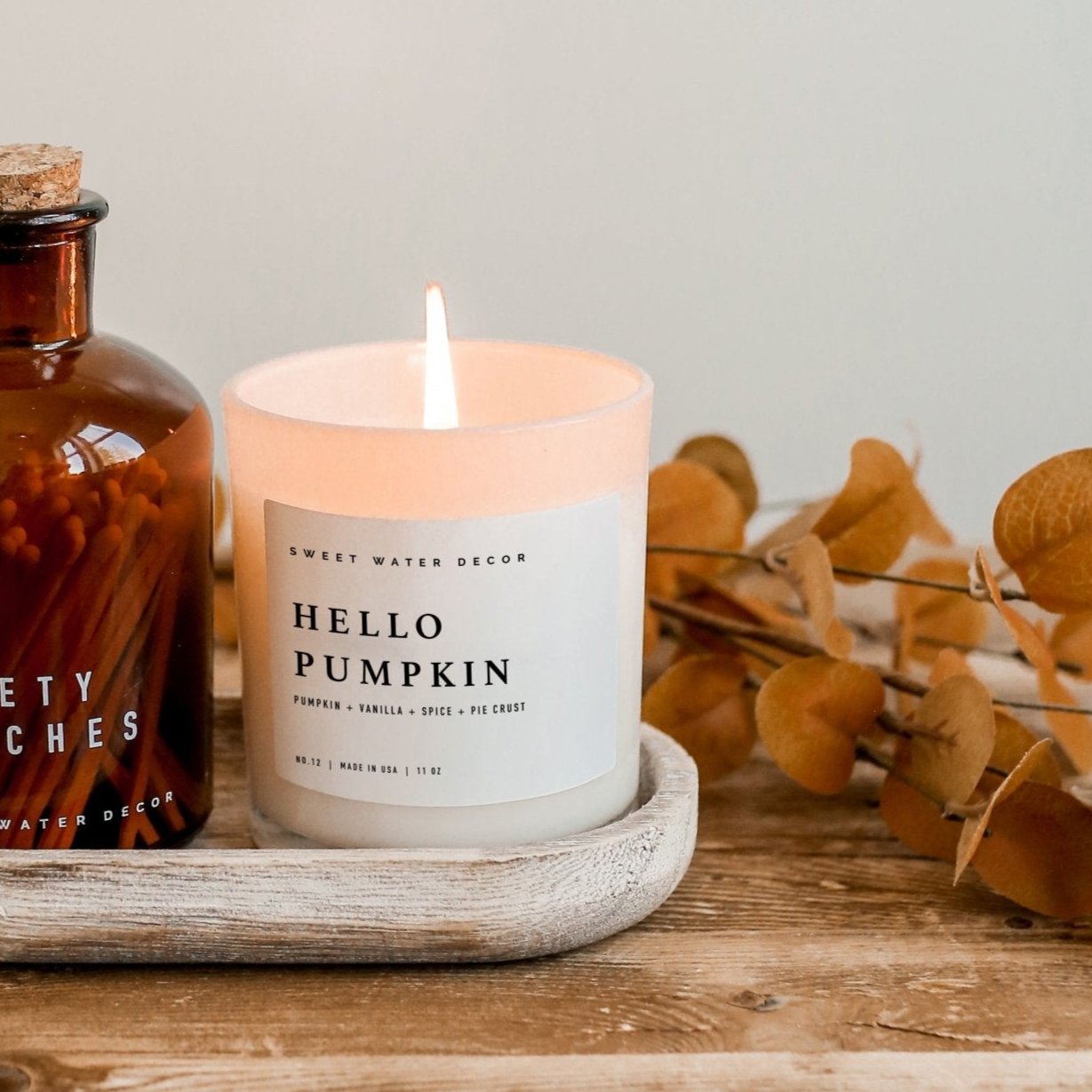 Hello Pumpkin White Jar Candle