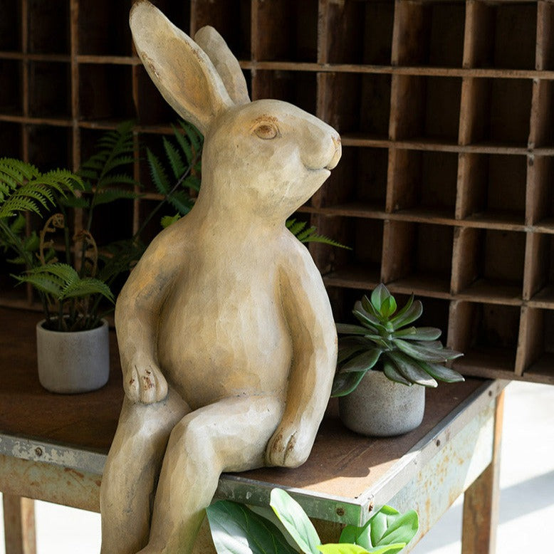 Faux Concrete Rabbit Shelf Sitter