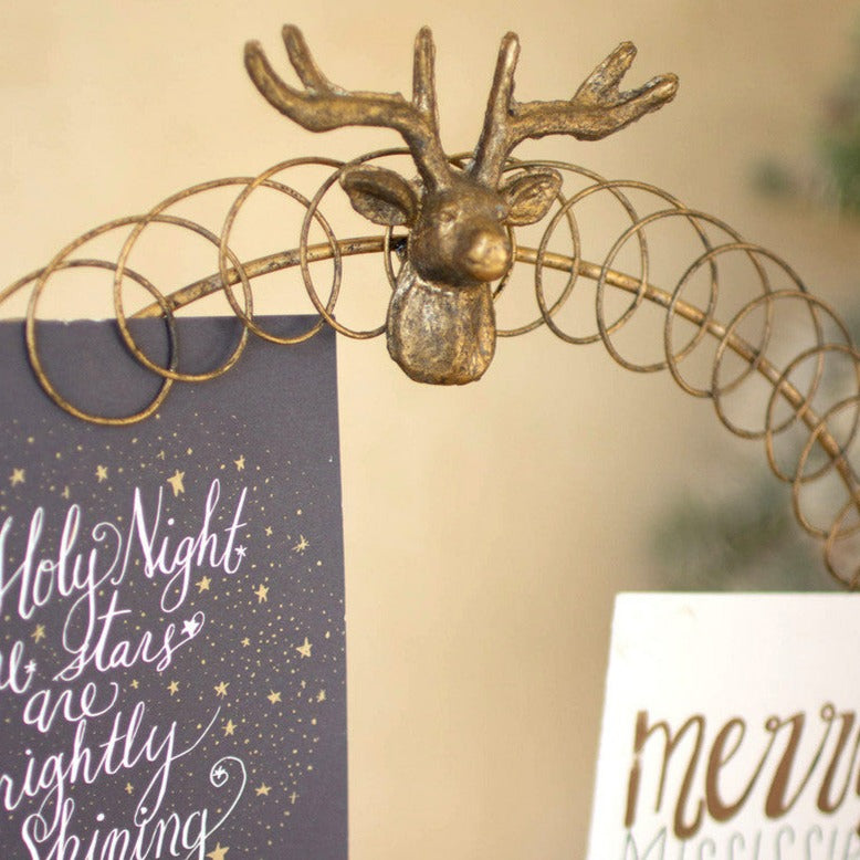 Round Wire Christmas Card Holder on a Stand