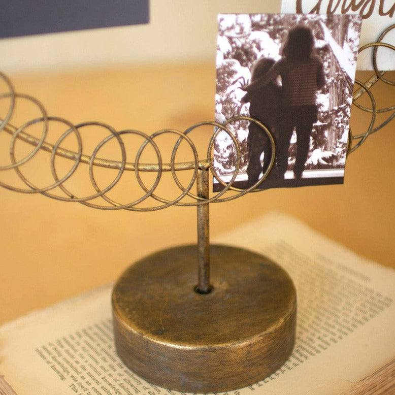 Round Wire Christmas Card Holder on a Stand