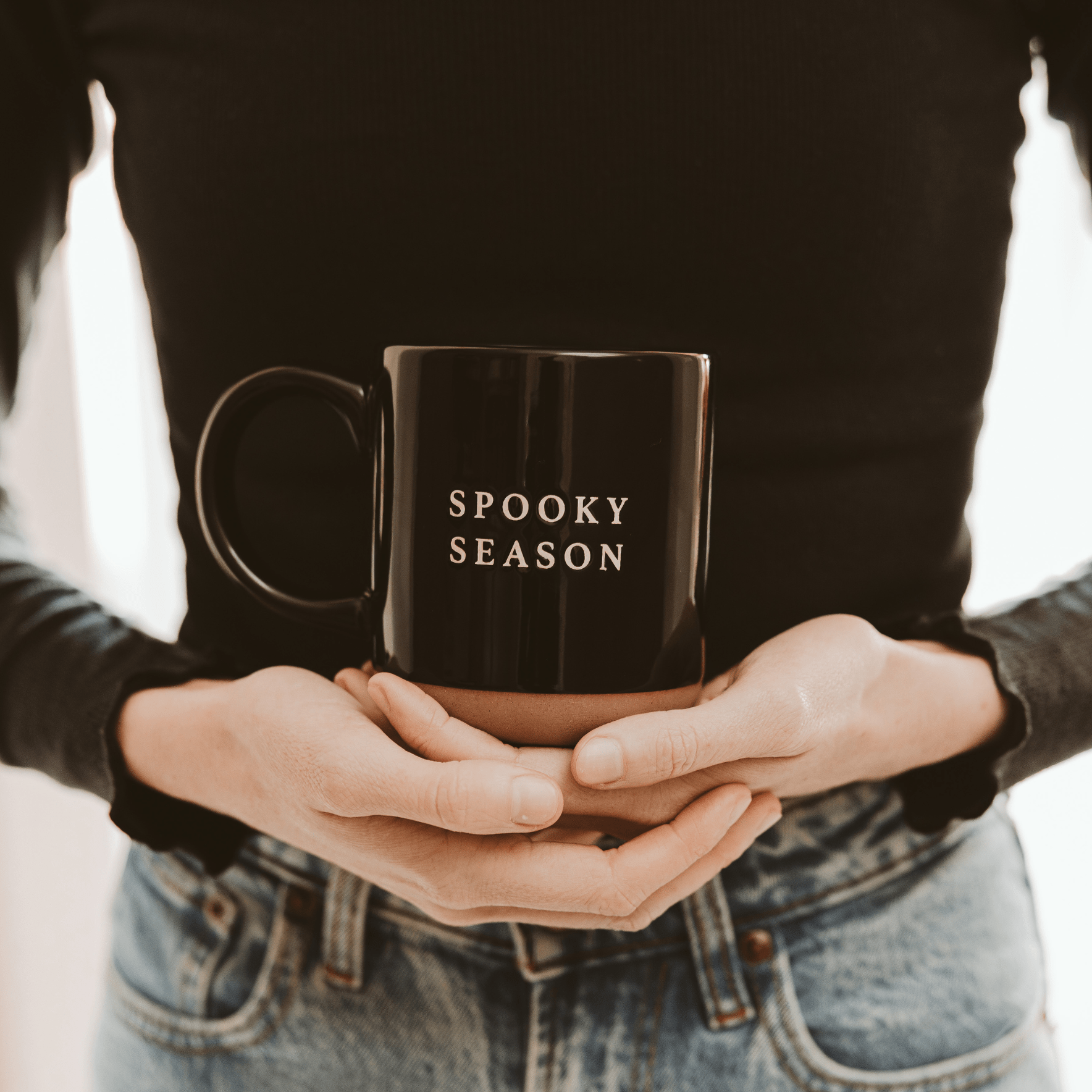 Spooky Season Black Stoneware Coffee Mug