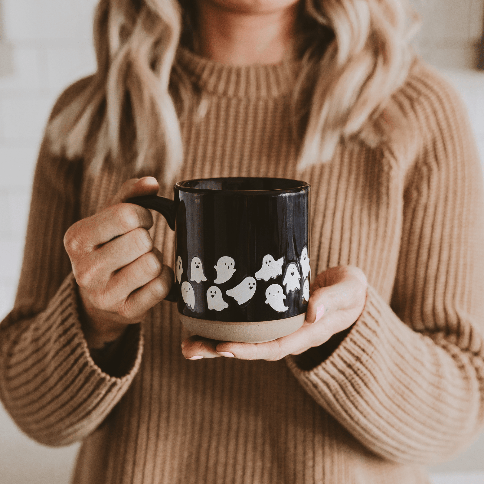 Ghosts Black Stoneware Coffee Mug