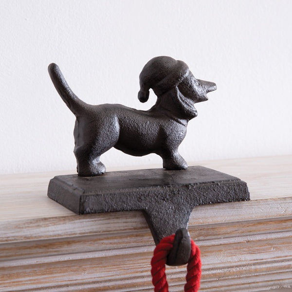 Cast Iron Dachshund Stocking Holder