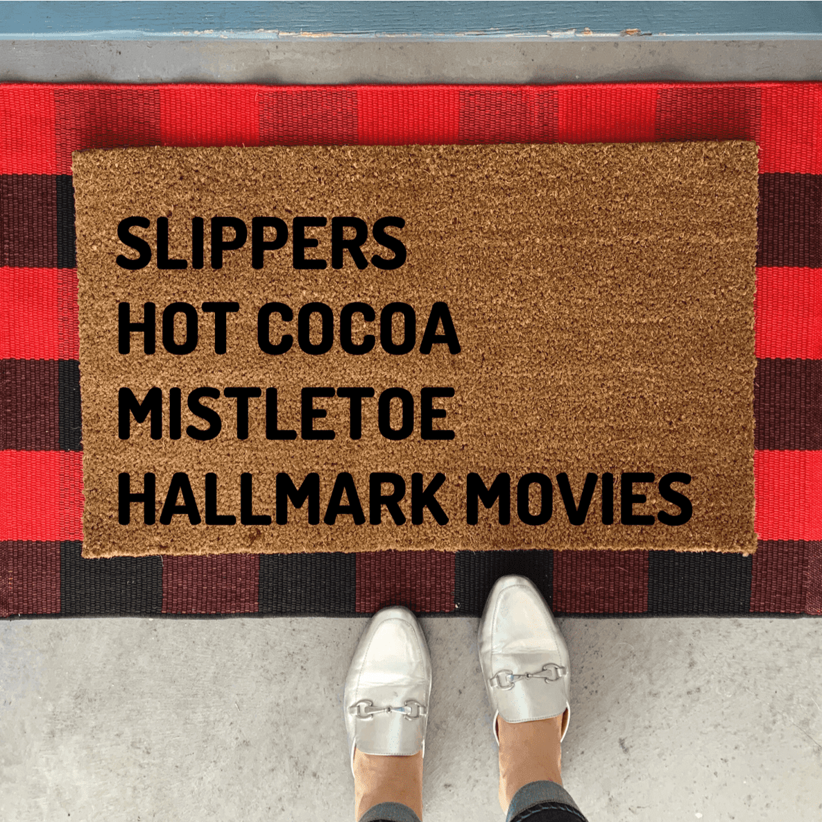 Christmas List Holiday Doormat