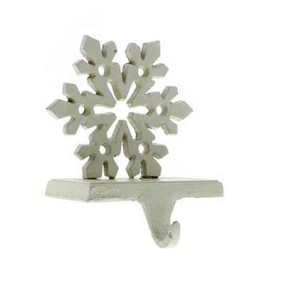 Distressed White Snowflake Stocking Holder