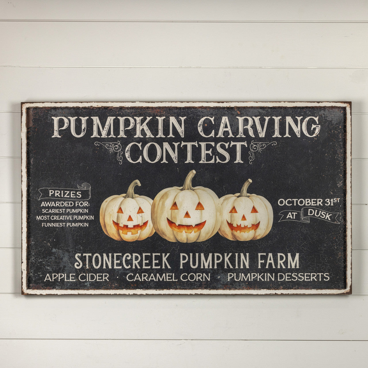 Pumpkin Carving Contest Metal Sign