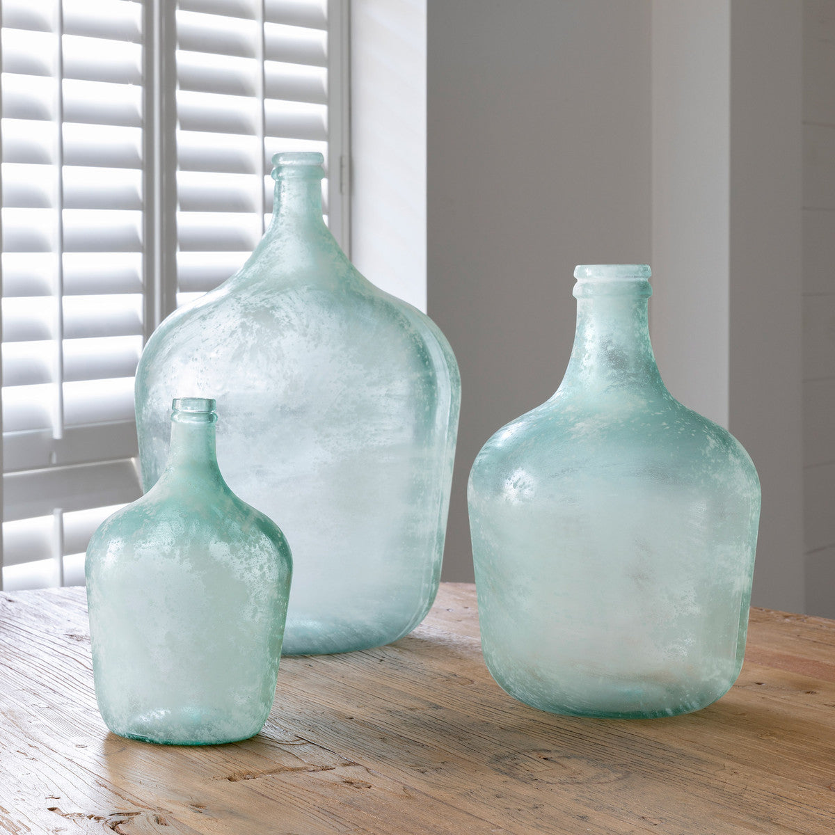 Seafoam Glass Cellar Bottle