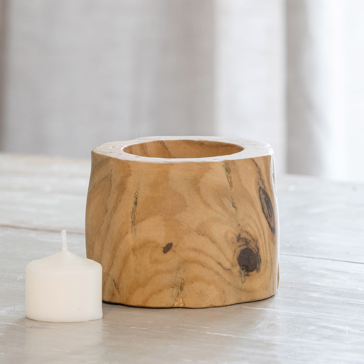 Faux Bois Garden Forest Votive Holder