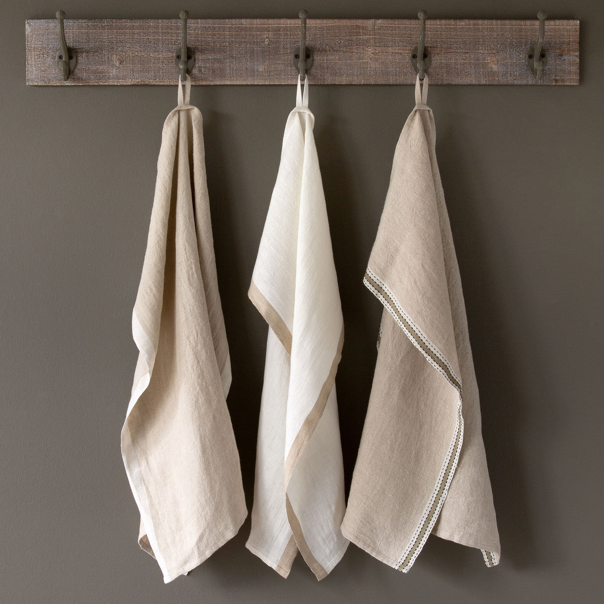 Soft Linen Stripe Neutral Dishtowel