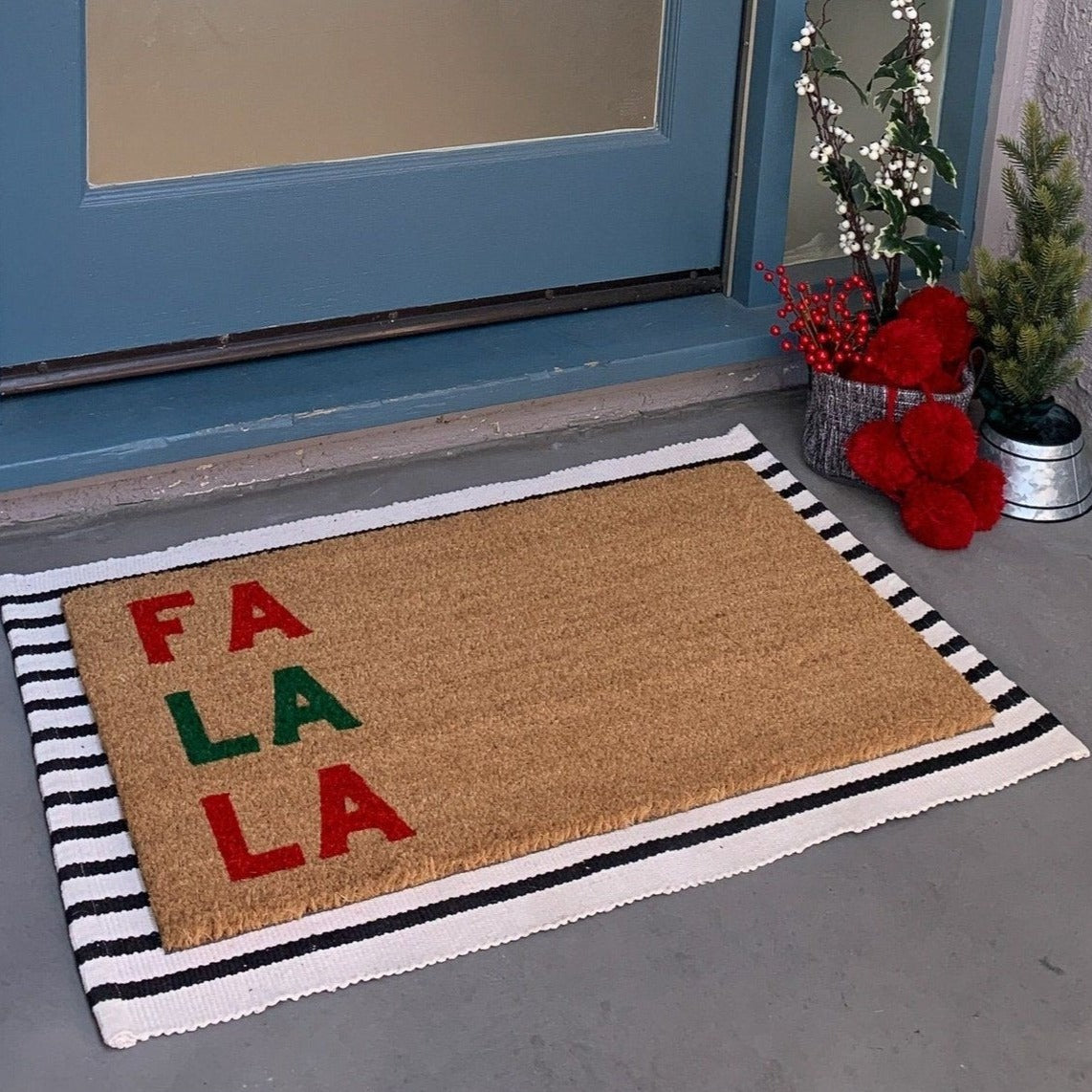 Christmas Grinch Welcome, Christmas Snow Coir Door Mat, Front Door