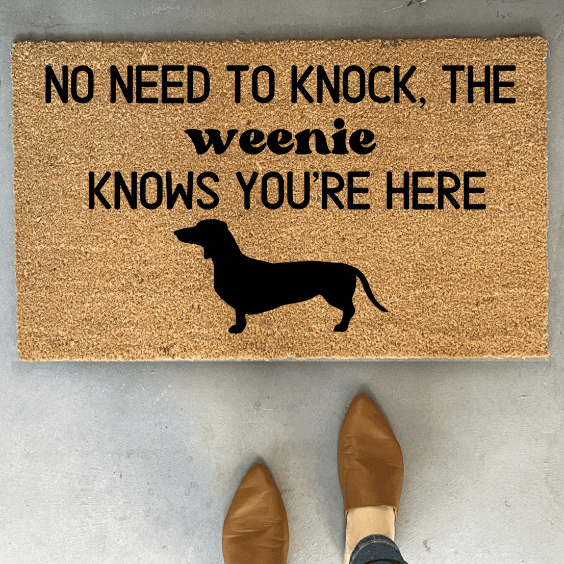 Natural Coir Rectangular Dachshund Dog Welcome Doormat 18 x 30