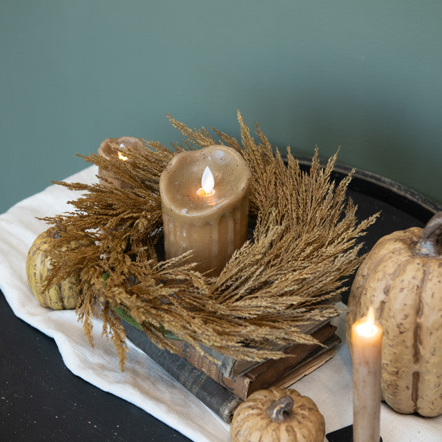 Dark Gold Wheat Candle Ring A Cottage in the City