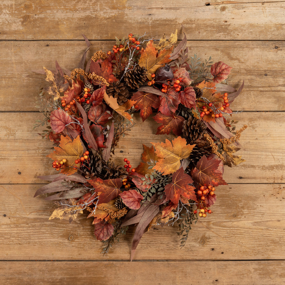 Maple Leaf &amp; Eucalyptus Wreath