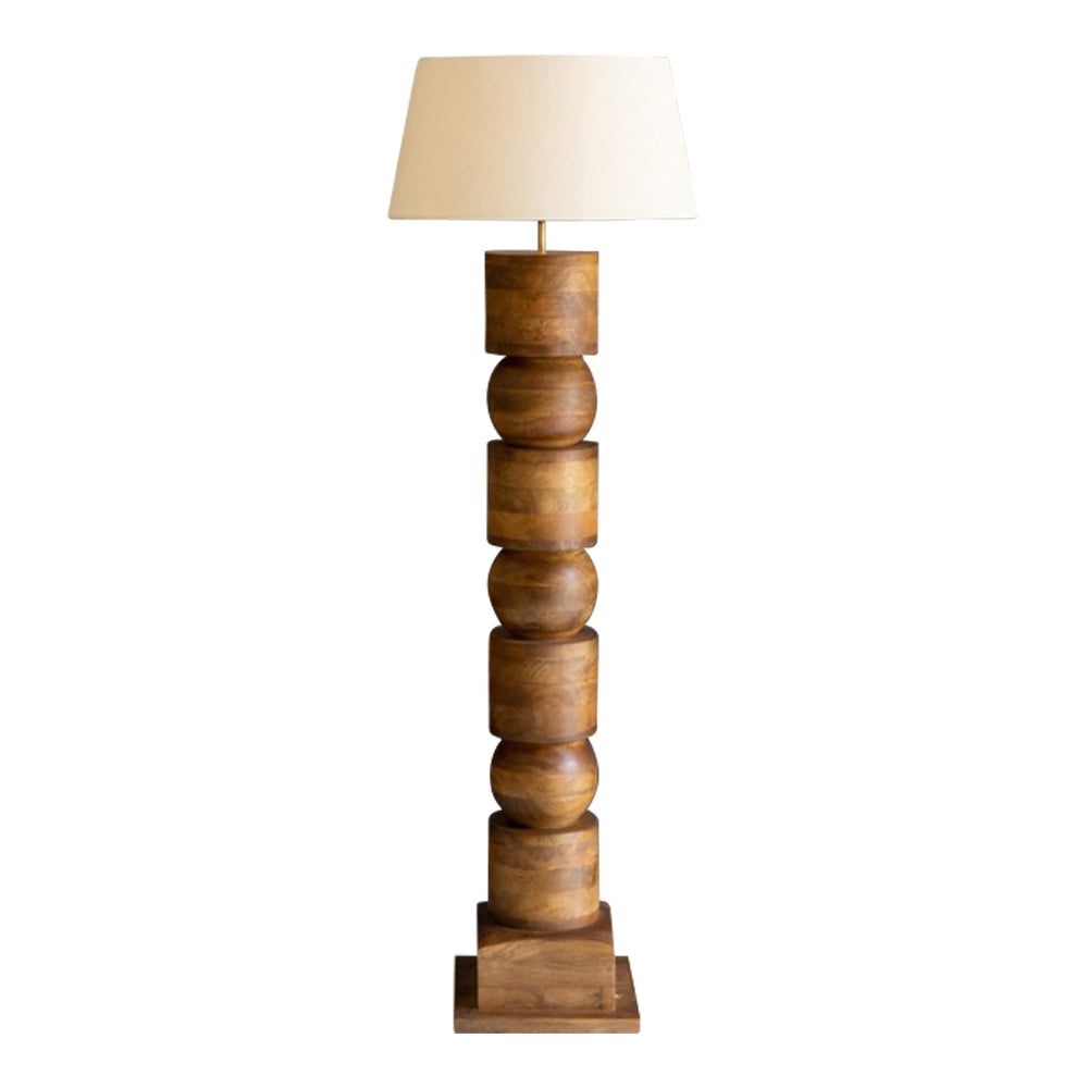 Wooden Column Floor Lamp