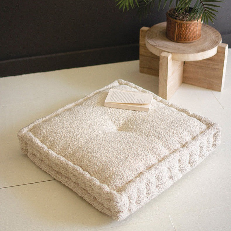 Pearl Boucle Square Floor Cushion