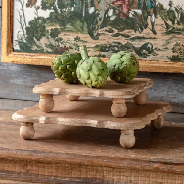 Square Wooden Scalloped Riser Set