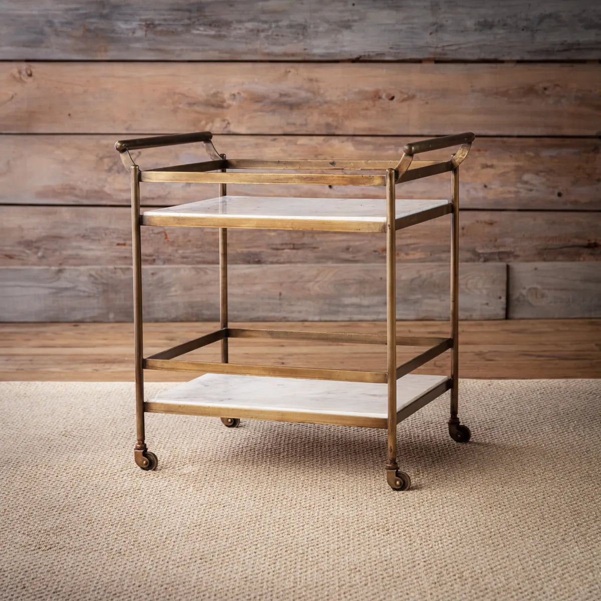 Marble Top Beverage Service Cart