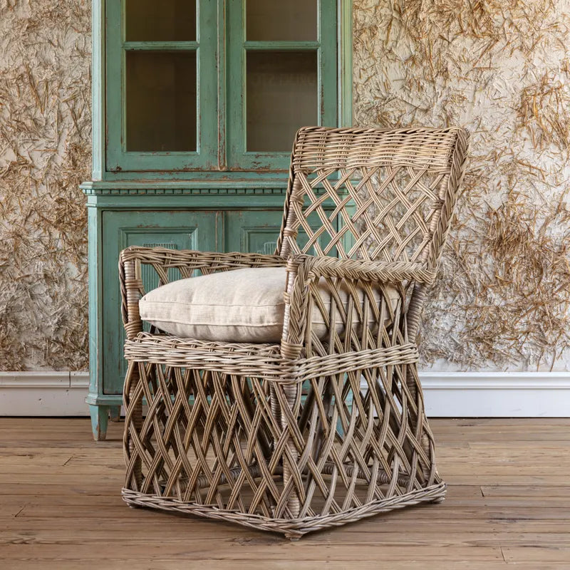 Lattice Rattan Arm Chair A Cottage in the City