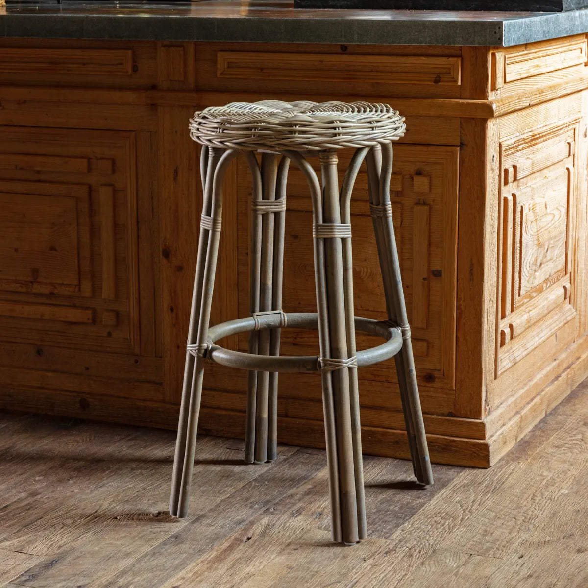 Rattan Bistro Bar Stool Set