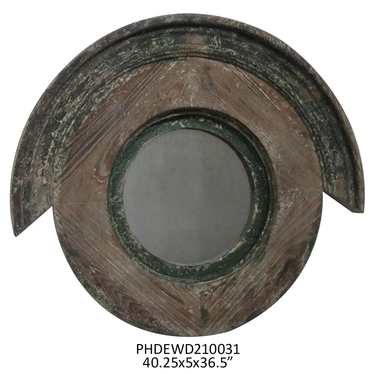 Round Aged Dormer Mirror