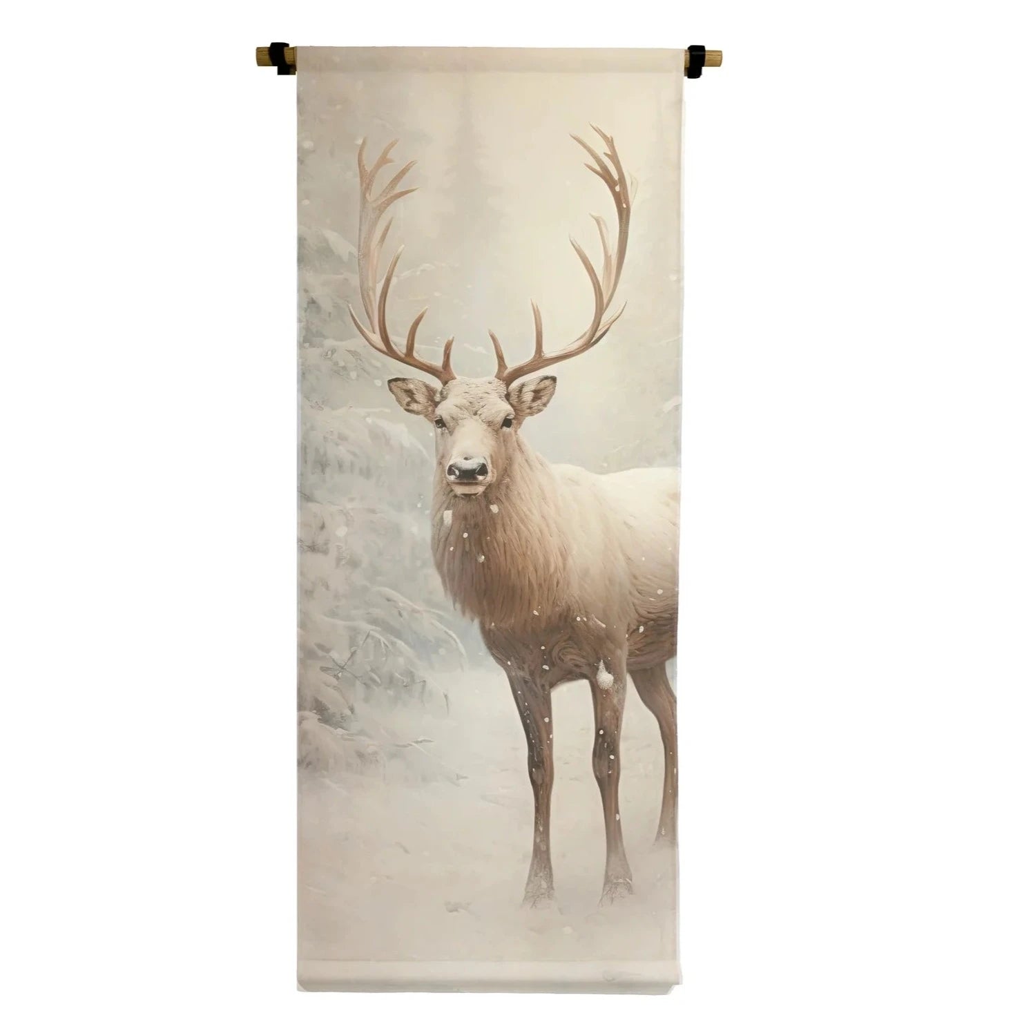 Reindeer Vertical Canvas Scroll