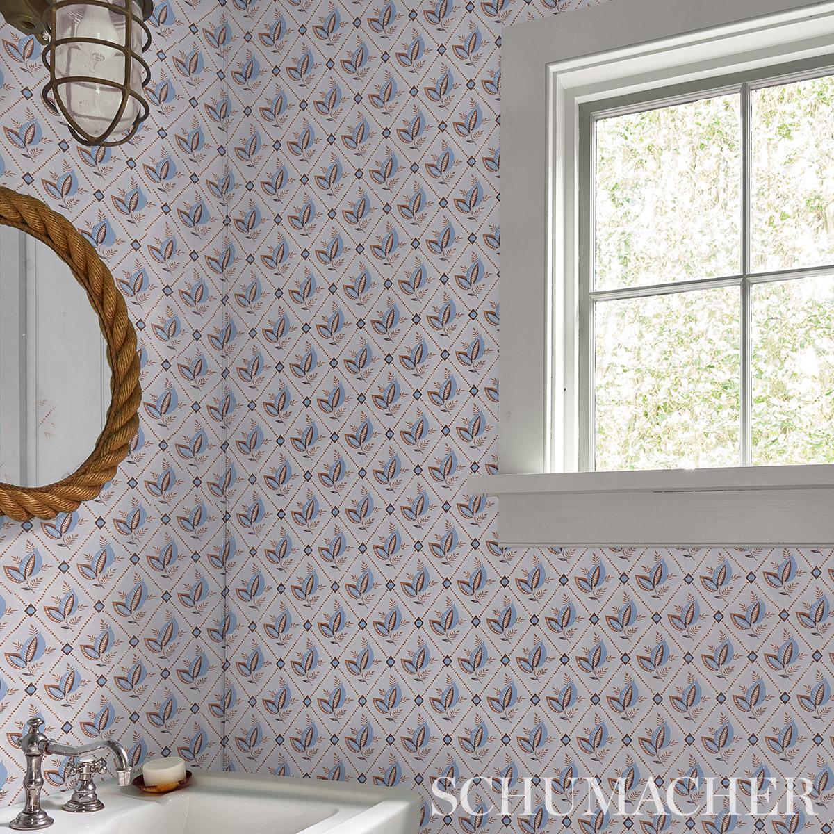 Schumacher Basile Trellis Print Wallpaper