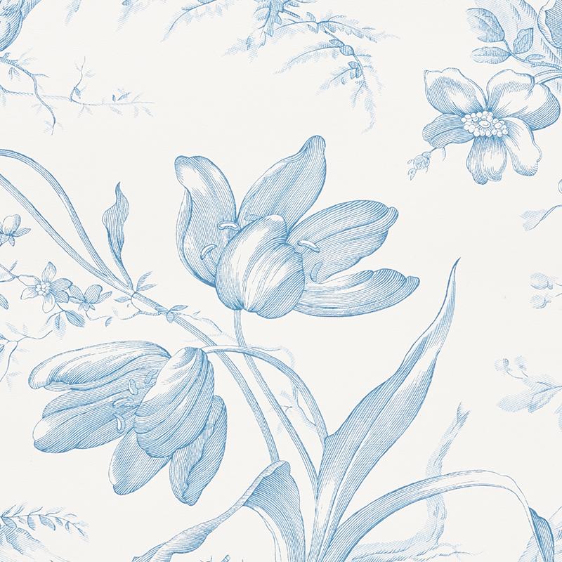 Schumacher Toile De Fleurs Wallpaper