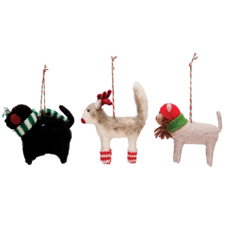 Wool Felt Holiday Lights Ornaments Set