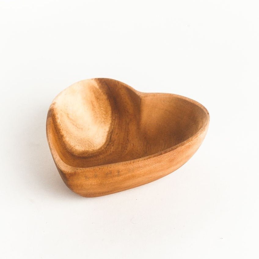 Acacia Wood Heart Bowl 6&quot; - A Cottage in the City